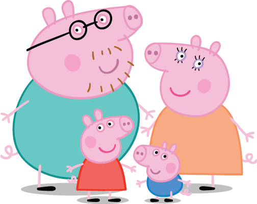 Peppa Pig Personajes - Familia De Peppa Pig (504x399), Png Download