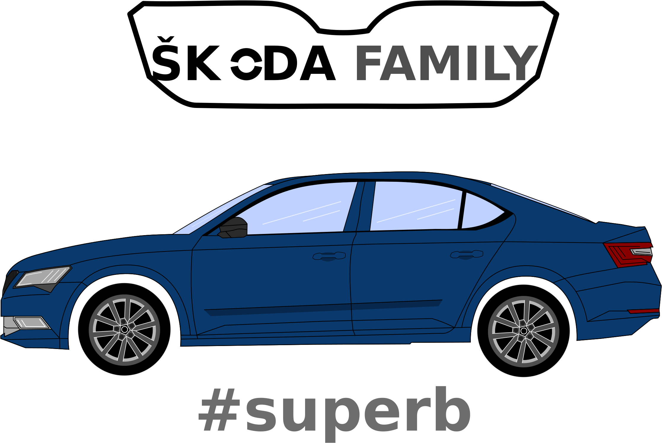 Skoda Family, Superb Vector Freeuse Library - Toyota Camry Blue Prints (2400x1697), Png Download