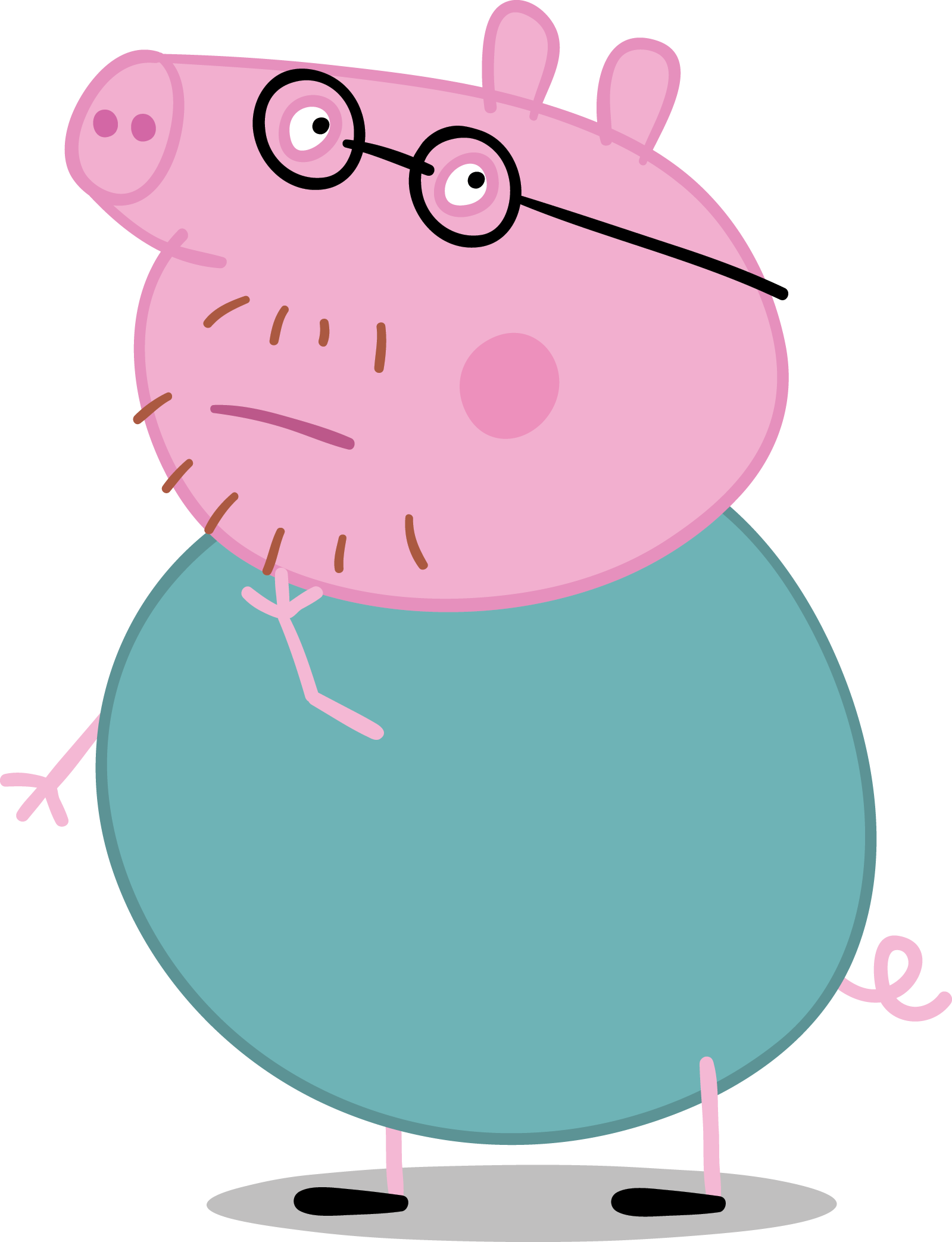 19 Peppa Pig Image Royalty Free Black And White Huge - Daddy Pig (1599x2085), Png Download