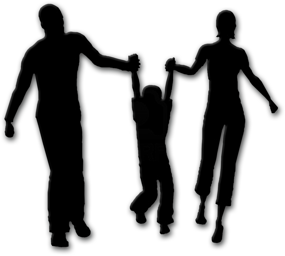 Silhouette Family Stock Photography - Family Jumping Joy Silhoutte (1284x1204), Png Download