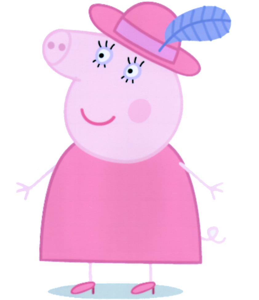 Minus Pegga Pig, Pig Party, Cupcake Party, Pig Character, - Peppa Pig Characters Grandma (900x1238), Png Download