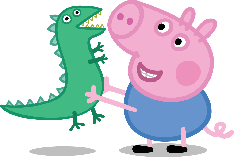 George Playing With Dinosaur Transparent Png Stickpng - Hermano De Peppa Pig (997x669), Png Download