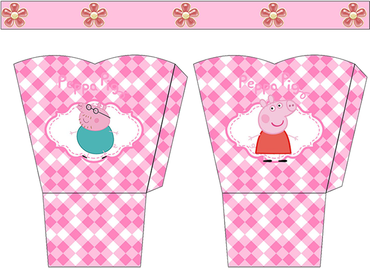 Peppa Pig Free Printable Basket - Peppa Pig (1600x1238), Png Download