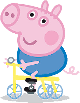 George Pig En Bicicleta Cumple Peppa Pig George - George Pig (395x381), Png Download