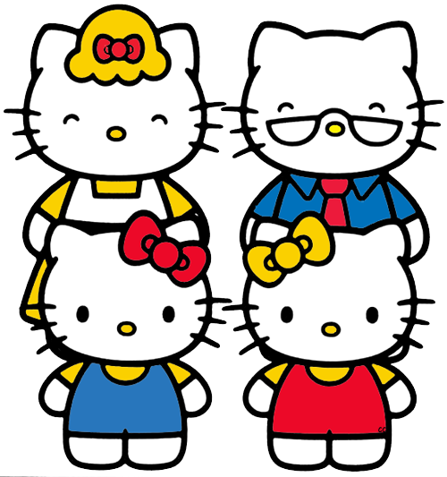 Hello Kitty Clip Art Cartoon Clip Art - Hello Kitty Family Coloring Pages (500x533), Png Download