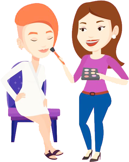 Visagie Cosmetics Make-up Artist Illustration - Makeup Girl Vector (600x600), Png Download