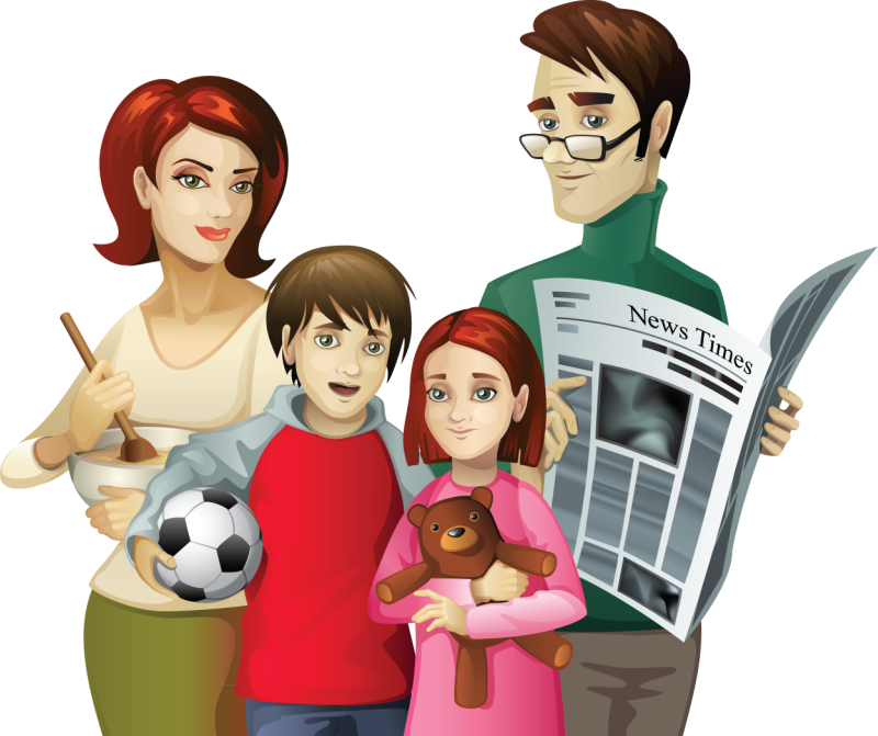 Park Clipart Happy Family - Family Background (800x671), Png Download