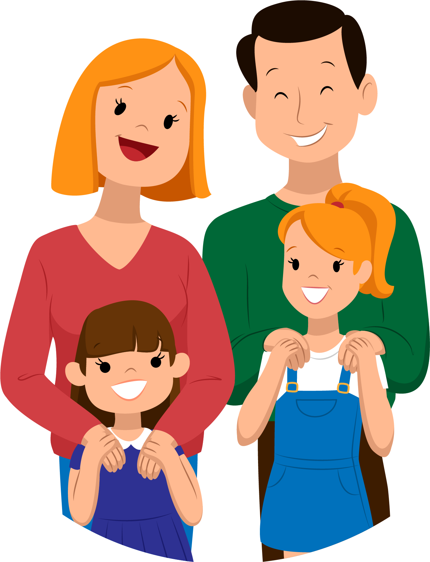 Kisspng Droopy Family Cartoon Child Vector Hand Painted - Family Outing Vector (1392x1967), Png Download