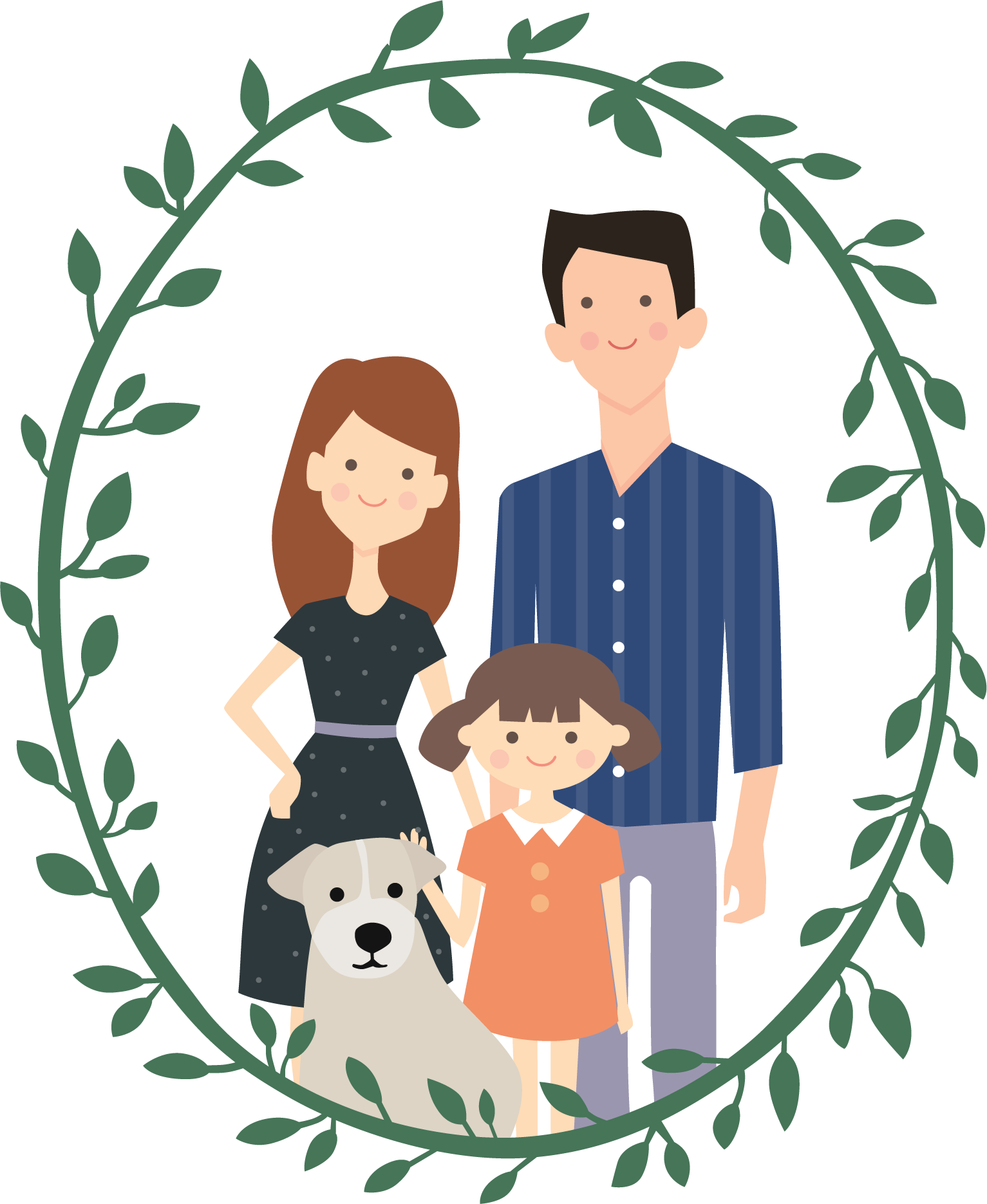 Family - Cartoon Family Illustration Png (1533x1871), Png Download