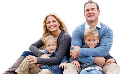 Home Security Los Angeles - Family In Front Of House (460x285), Png Download