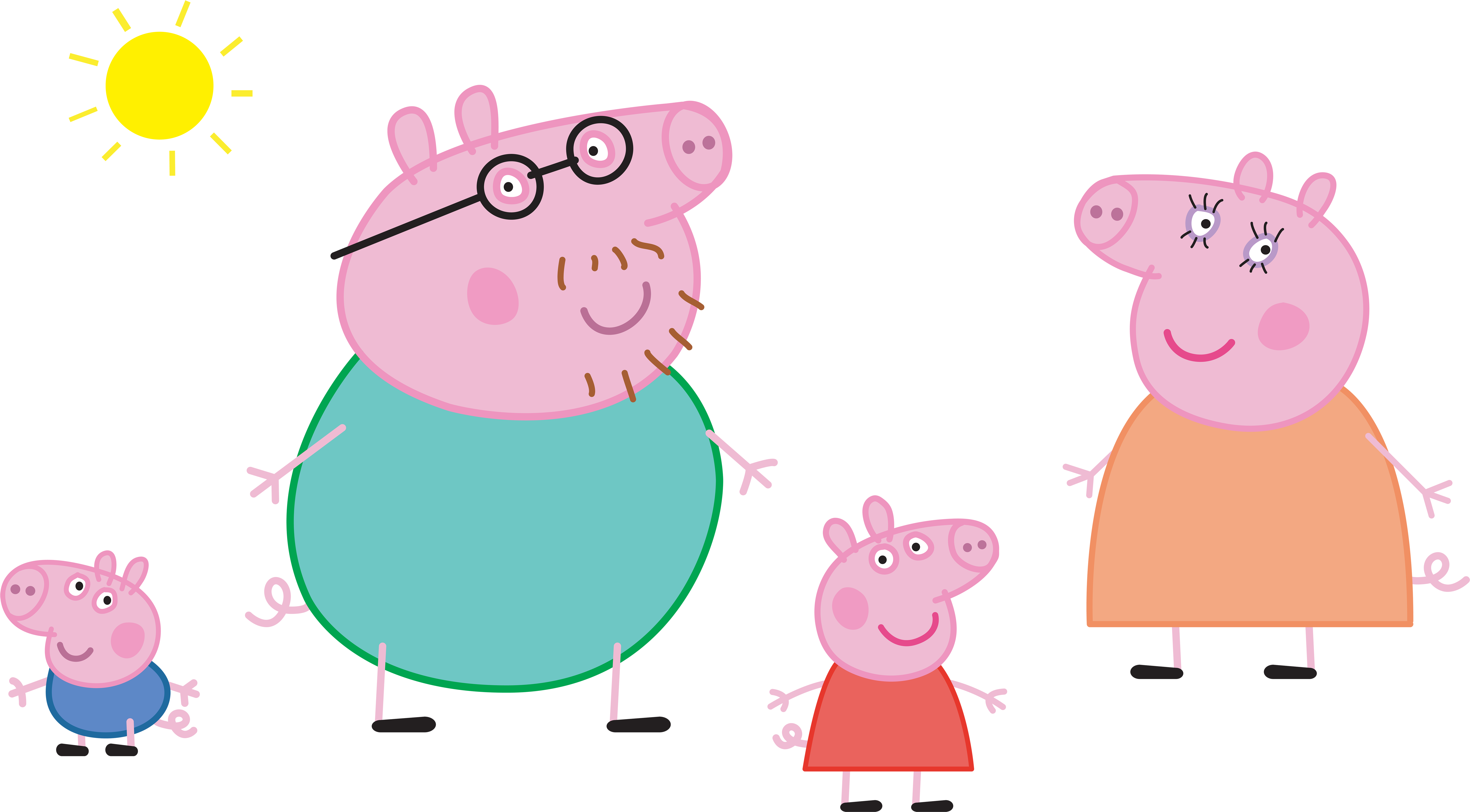 Peppa Pig Family Logo Transparent Png Clip Art Image - Peppa Pig Family Png (8000x4419), Png Download