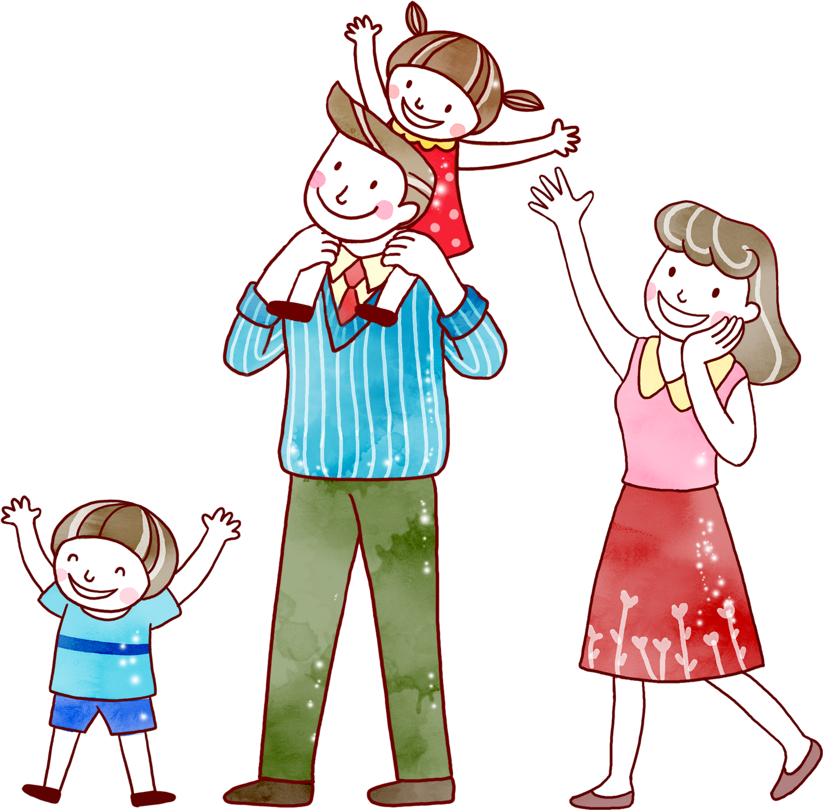 Cartoon Child U4eb2u5b50u5173u7cfb Download - Cartoon Family Png Free (2362x2362), Png Download