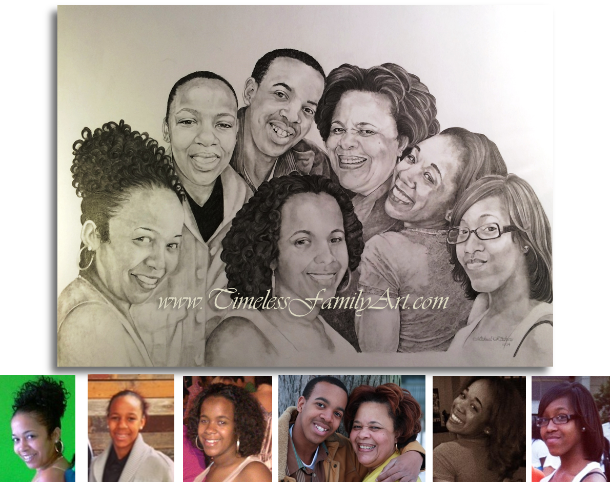Custom Portrait Drawing, Pencil drawing, Combining Different Pictures, –  Neverending Flame