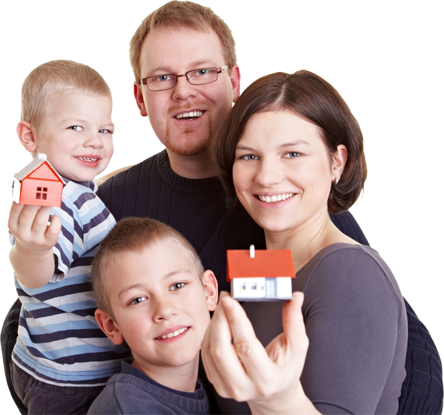 Loan For Second Home - Happy Family House Png (642x600), Png Download