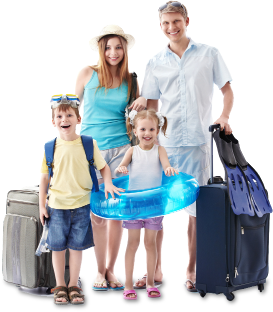 Major Tourist Attractions Include - Tour Bag With Family (566x640), Png Download