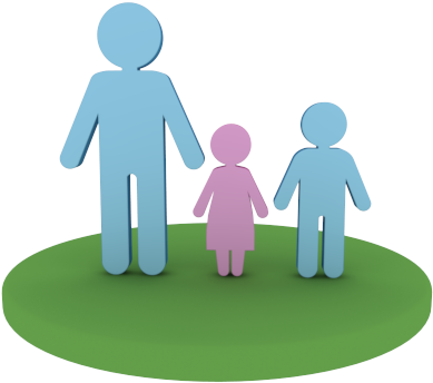 Single Clipart Single Parent Family - Family (500x400), Png Download