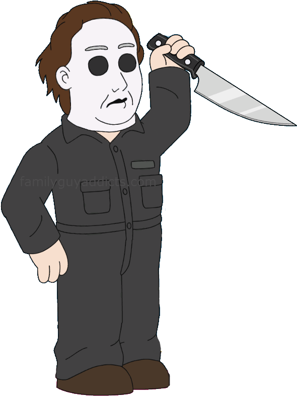 The Quest For Stuff Michael Myers Ghostface Laurie - Family Guy Michael Myers (609x800), Png Download