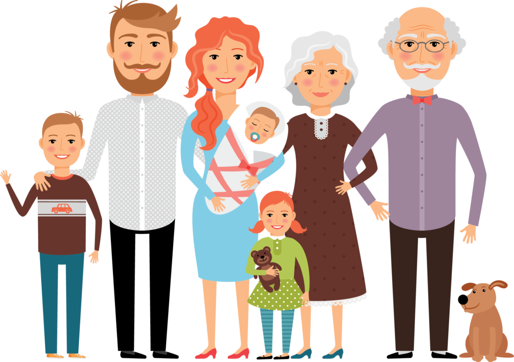 Happy Family Photo Sharing - Family Members Illustration Png (1024x722), Png Download