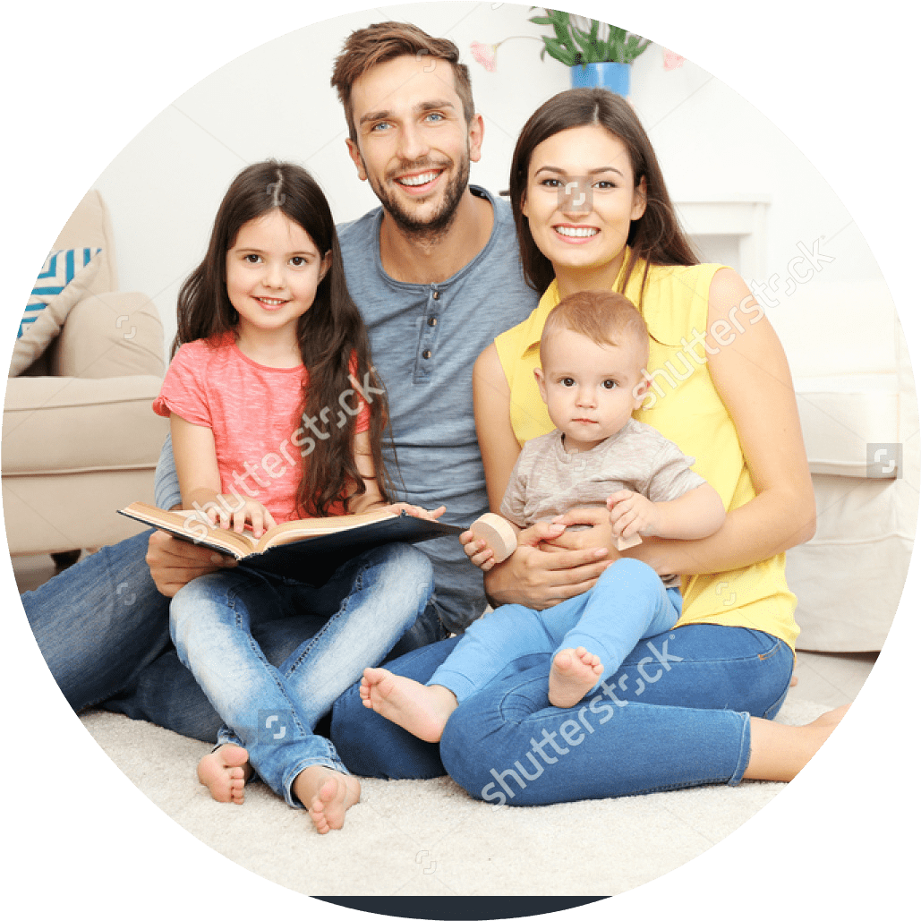 Stock Photo Happy Family Reading Book At Home - Bay Ridge Dermatology (1500x1101), Png Download