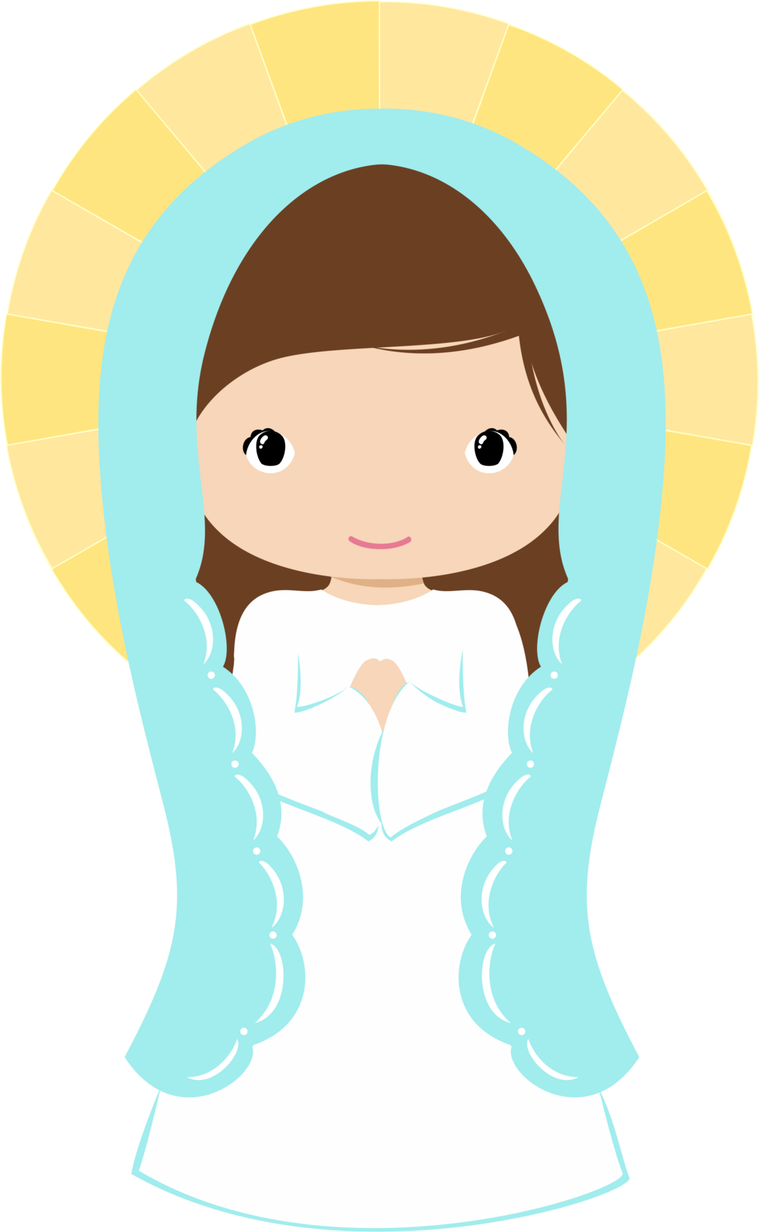 Pin By Ika Maria On Holy Family - Virgin Mary Cartoon (1080x1753), Png Download