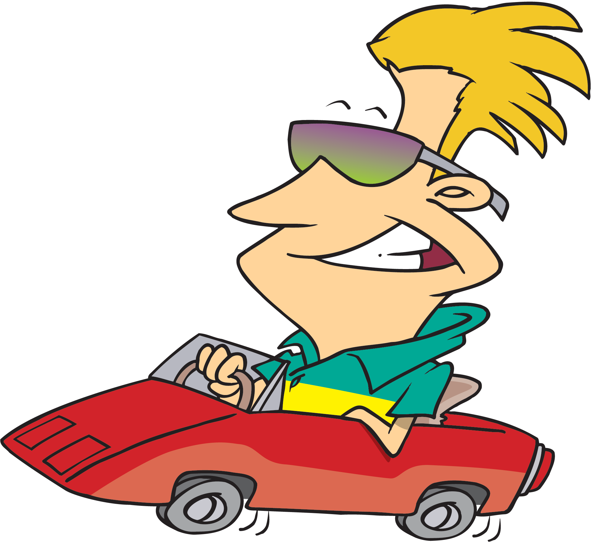 Free Driving Cliparts Download - Car Driving Cartoon Png (2000x1829), Png Download