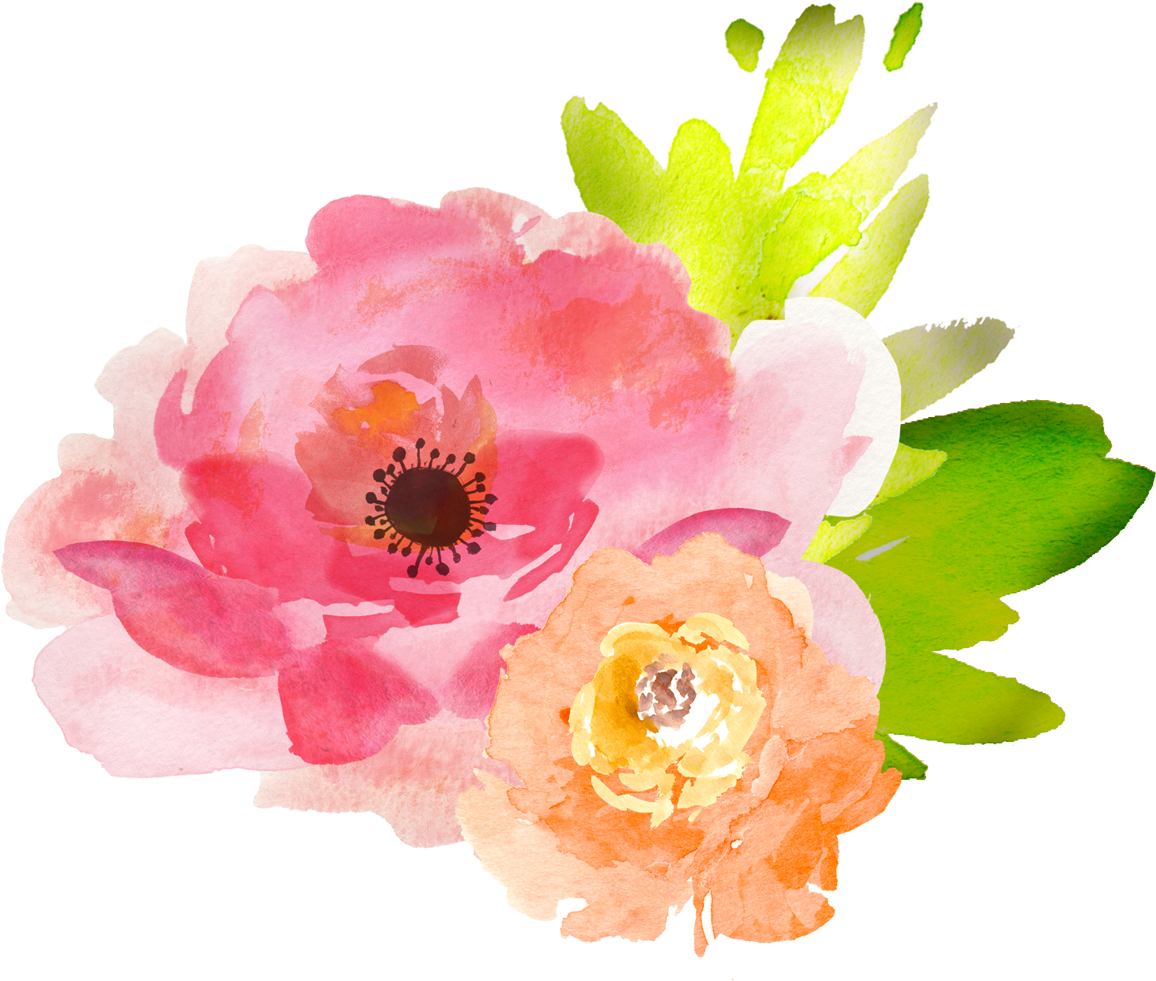 Transparent Youtube Watercolor - Watercolor Floral Png Transparent (1806x1590), Png Download
