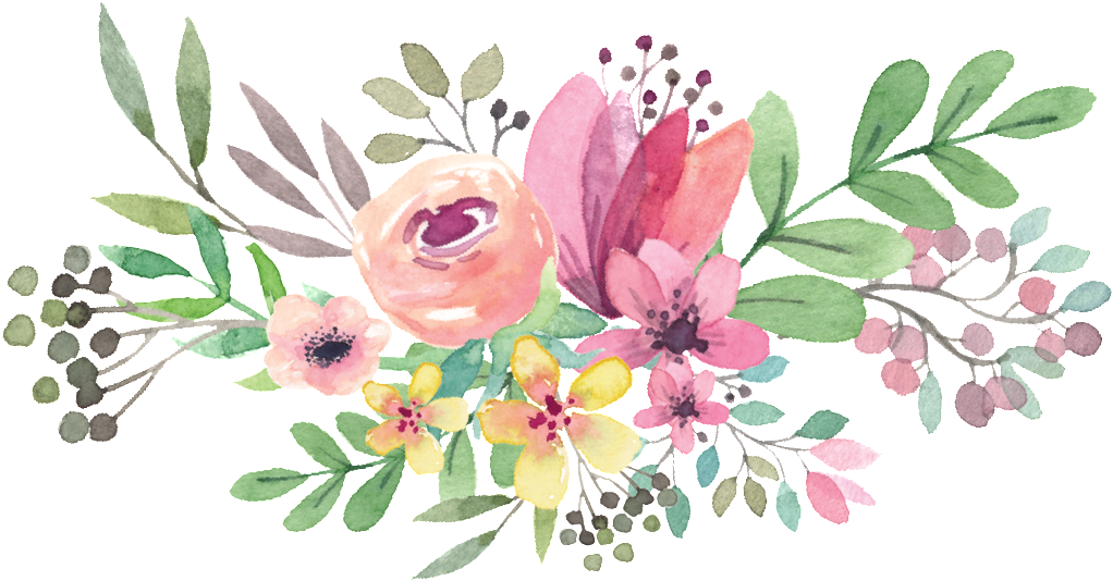 Watercolor Floral Bouquet Png - Watercolor Flowers Vector Png (1024x1024), Png Download