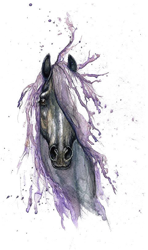 Horse Watercolor Painting Drawing Tattoo - Horse Watercolor Tattoo (523x850), Png Download