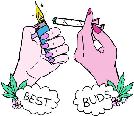 Smoke Clipart Png Tumblr - Best Buds Tattoo (500x500), Png Download