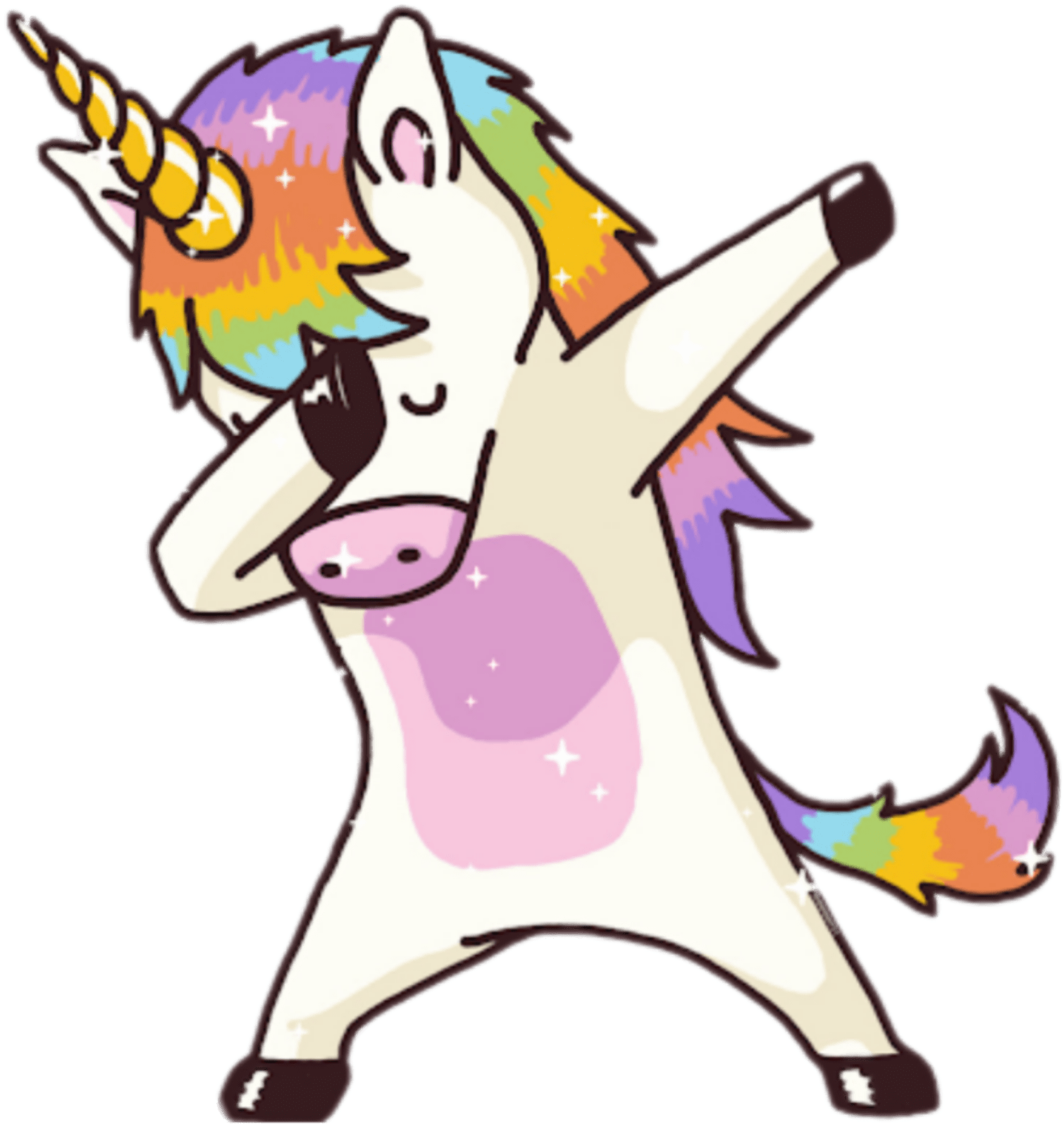 Picture Transparent Tumblr Clipart Png - Unicorn Dab (748x790), Png Download