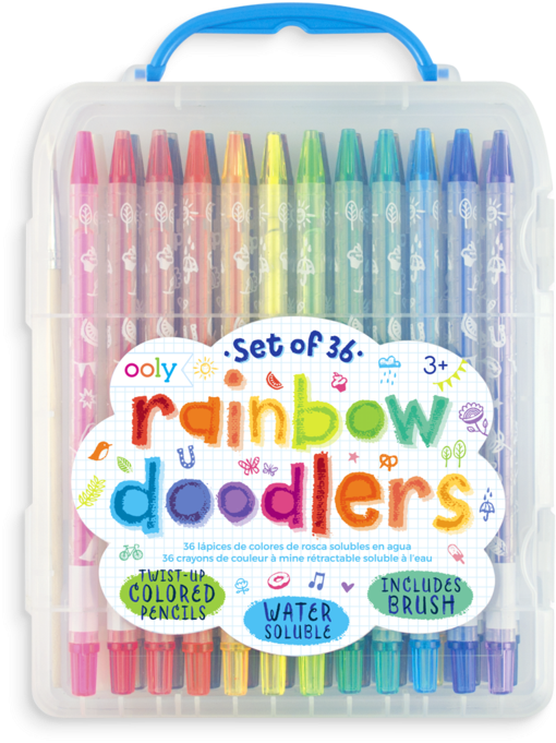 Rainbow Doodlers Watercolor Pencils - Pencils Colored (800x800), Png Download