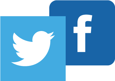 Transparent Twitter Facebook Logo - Facebook Twitter Logo Png (600x277), Png Download
