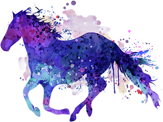 Transparent Horses Watercolor - Watercolor Horse (600x475), Png Download