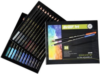 Non Wood Artist Watercolor Pencil Set Drawing Set ,faber - Pen (350x350), Png Download