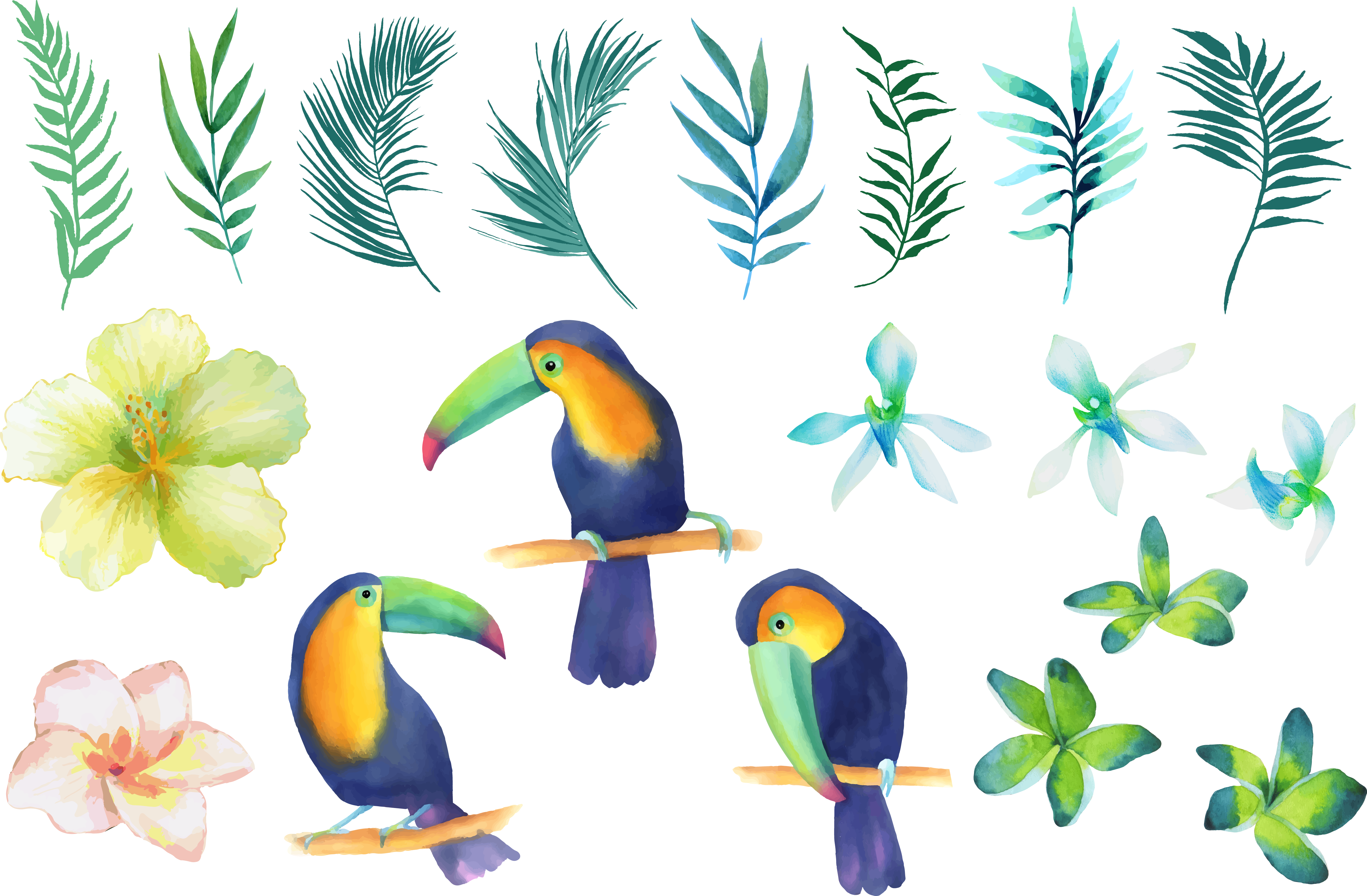 Birds In Tree Clipart - Watercolor Painting (4689x3075), Png Download
