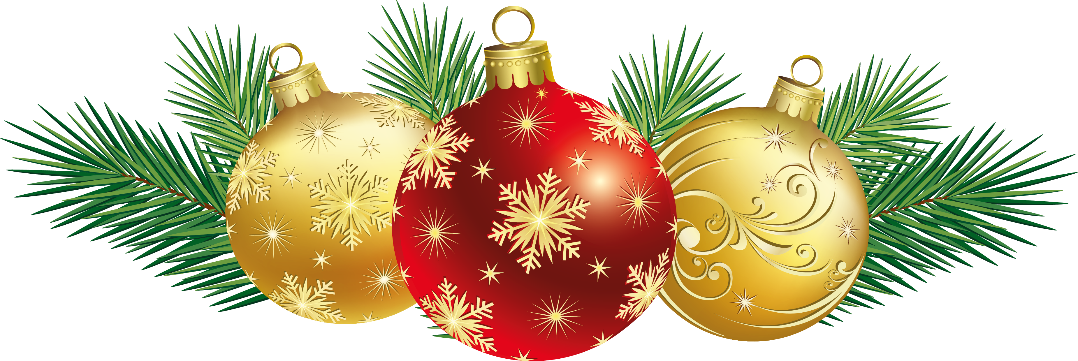 Red Christmas Ornament Png Lizardmedia - Free Clipart Christmas (3699x1239), Png Download