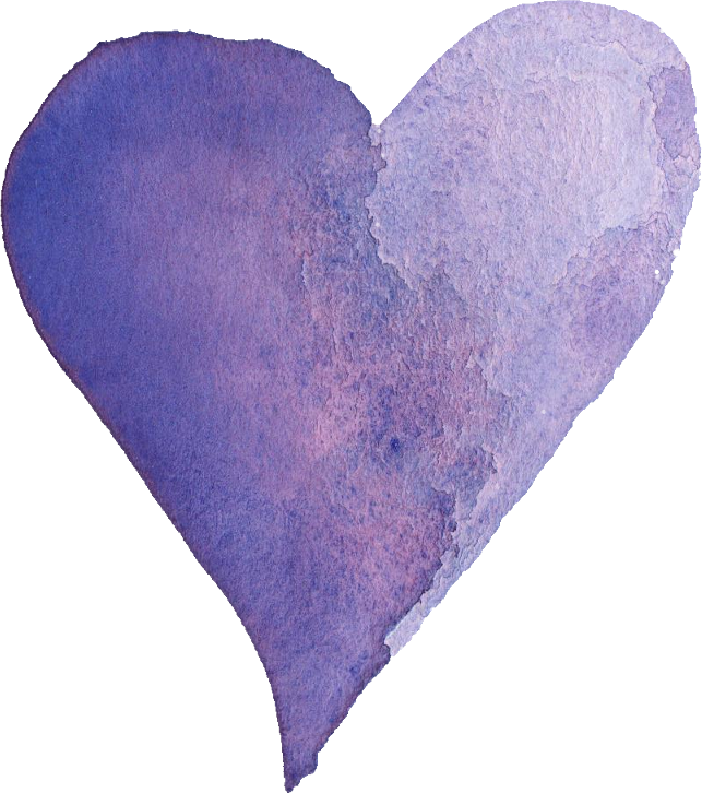 Lavender Heart Png - Transparent Watercolor Heart Png (643x726), Png Download