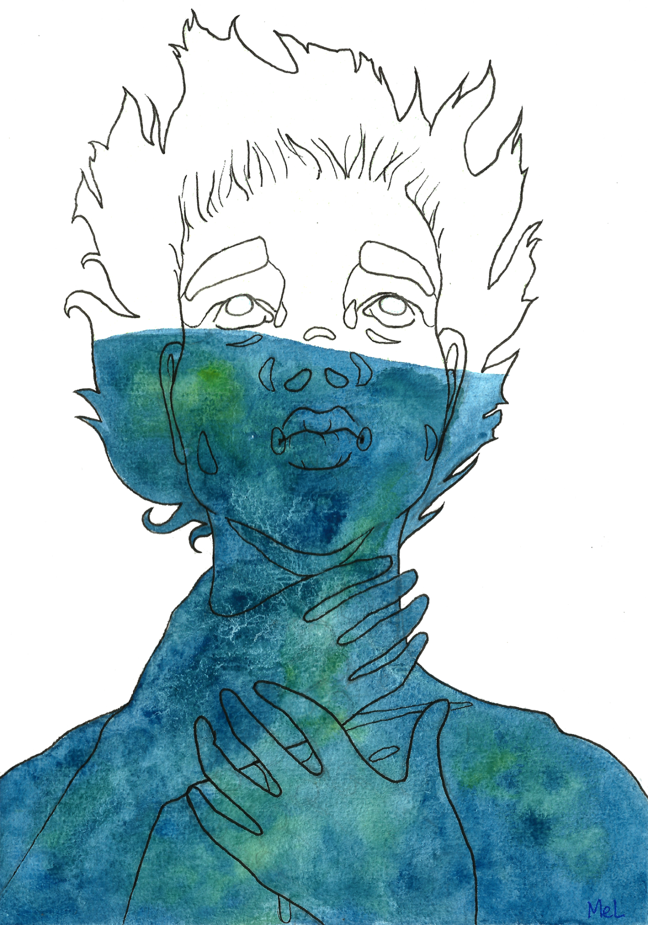 Watercolor On Paper For More Mel Lapiseiro's Arts, - Sketch (1280x1826), Png Download