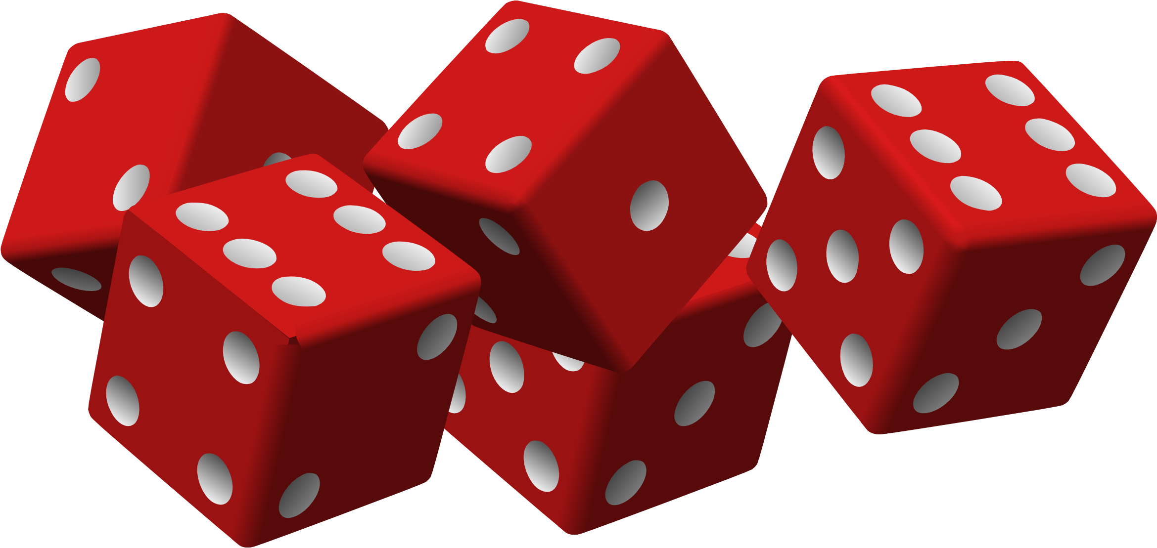 Casino Dice Png - Dice Clip Art (2400x1133), Png Download