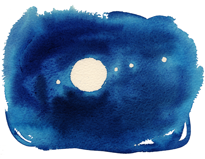 Transparent Watercolor Sky - Moon And Stars Watercolor Png (700x546), Png Download