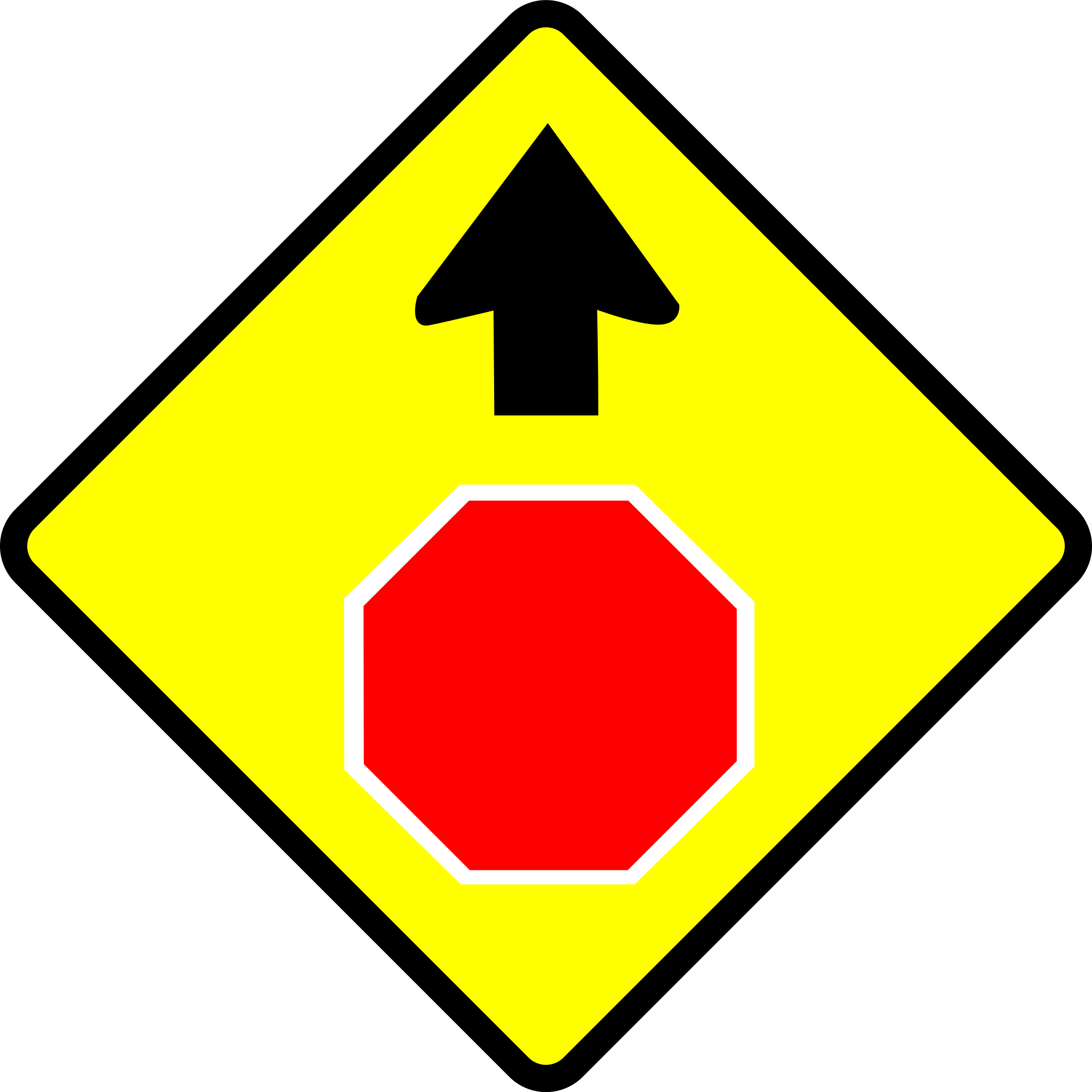 This Free Icons Png Design Of Caution-stop Sign (2400x2400), Png Download