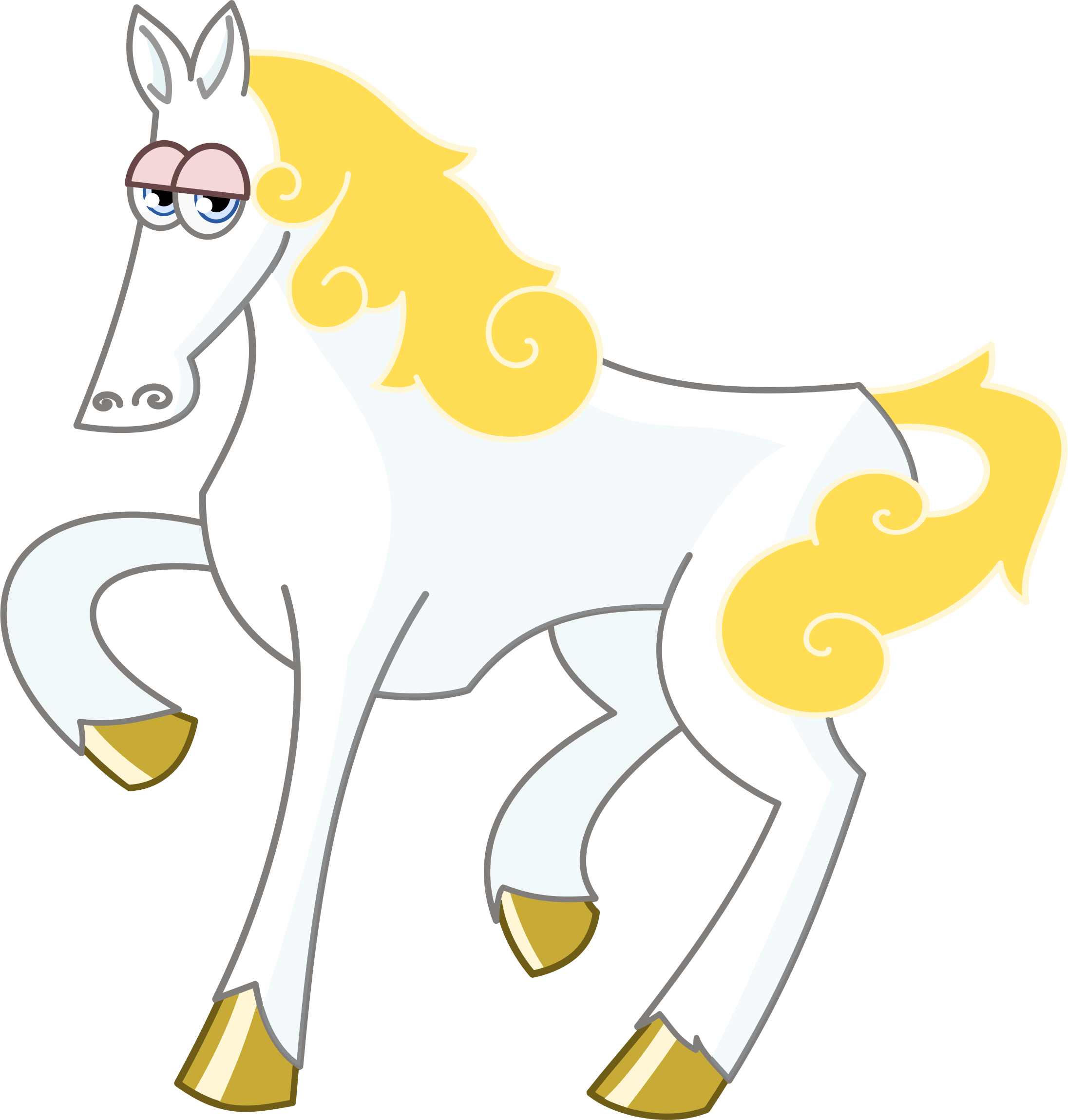 This Free Icons Png Design Of White Cartoon Horse (2192x2300), Png Download