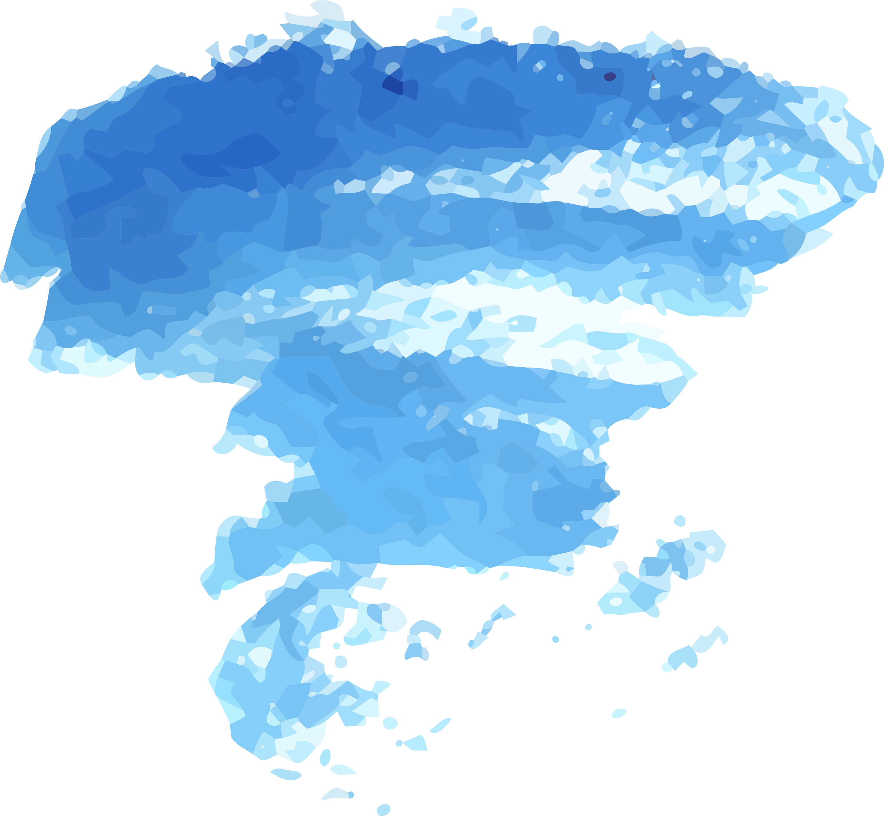 Watercolor Blue Png - Drawing (3001x2770), Png Download