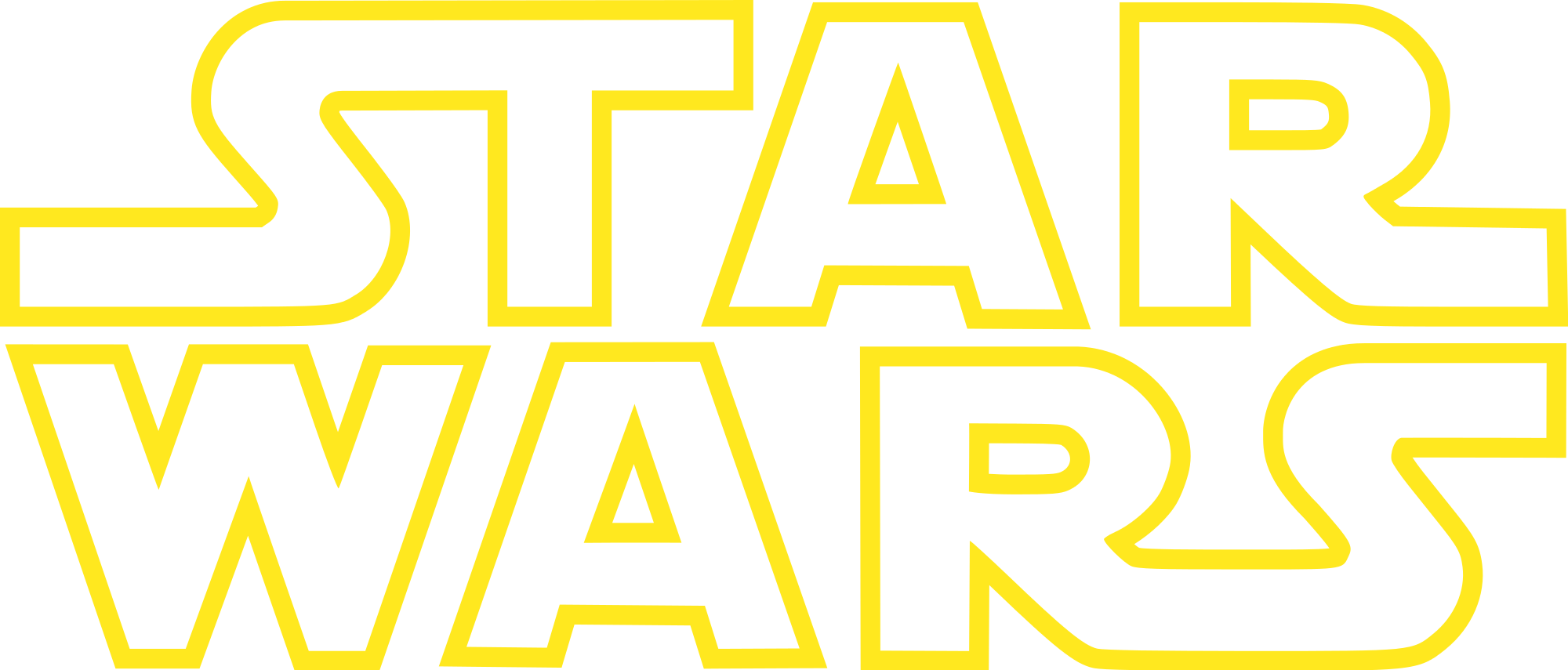 Open - Star Wars Svg (2000x855), Png Download
