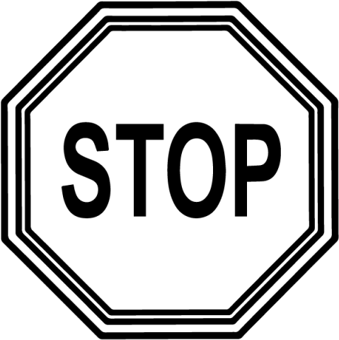 Vector Download Printable Best Sign Images Clipartioncom - Stop Sign Black And White Transparent (1024x640), Png Download