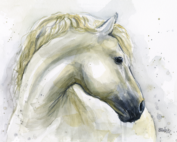 White Horse T Shirt (600x484), Png Download
