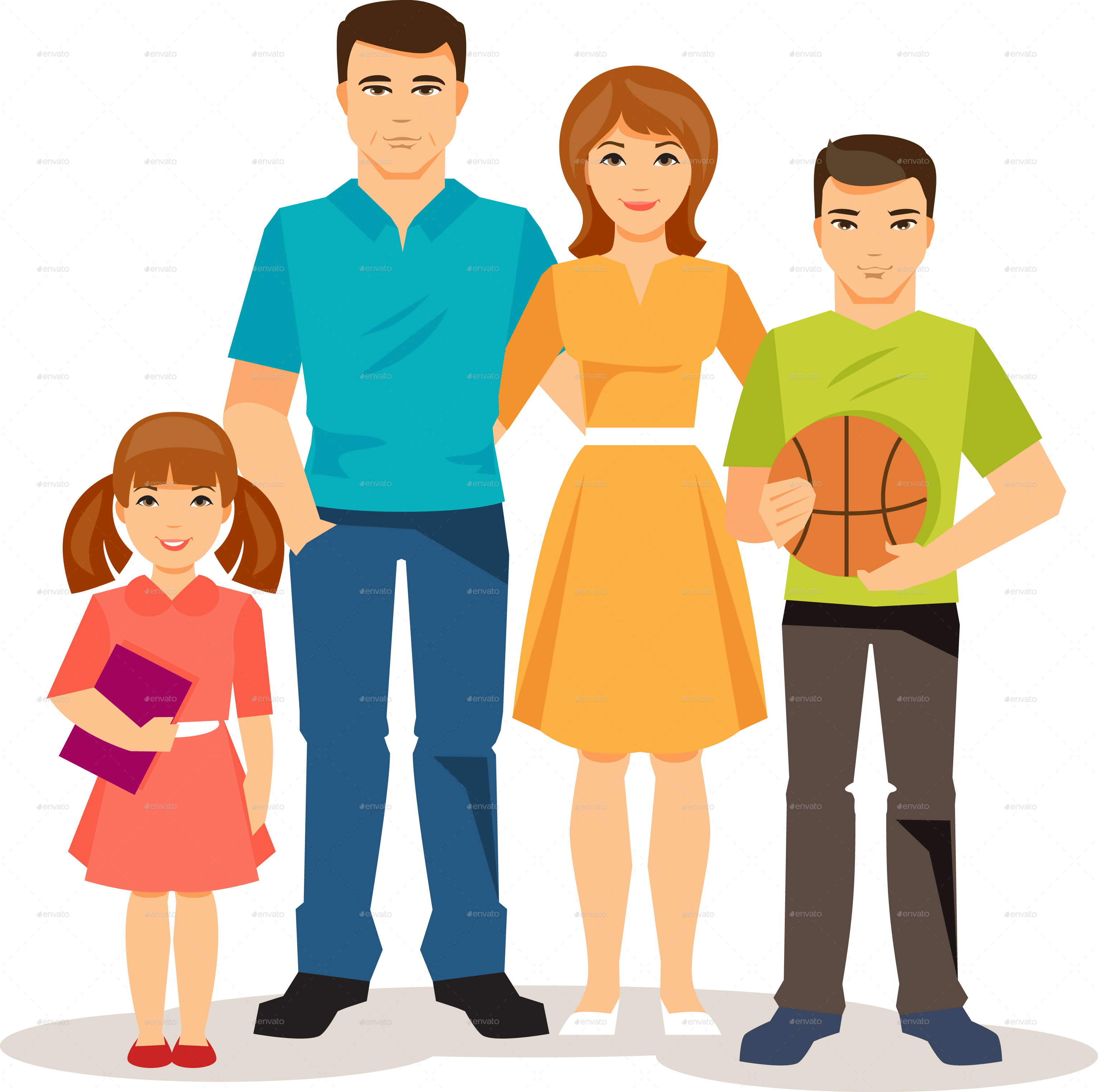 Family Png Image Picture Library Download - Cartoon Family Transparent Background (3064x3046), Png Download