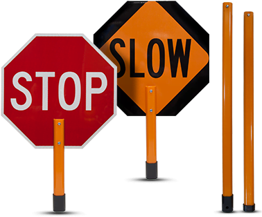 Stop / Slow Rigid Sign With Handle & Staff - Crossing Guard Stop Sign Paddles (440x335), Png Download