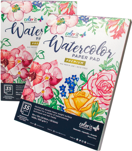 Watercolor Paper Pads 9"x12\ - Watercolor Painting (464x600), Png Download