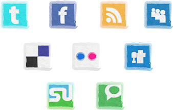 Watercolor Social Media Buttons - Icon (612x305), Png Download